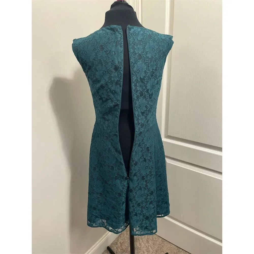 Speechless Women's Green Fit & Flare Lace Knee Length Dress Size 4 SKU12